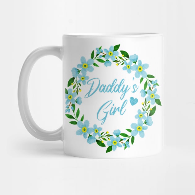 Floral Daddy's Girl, Forget Me Not Floral Wreath by slawers